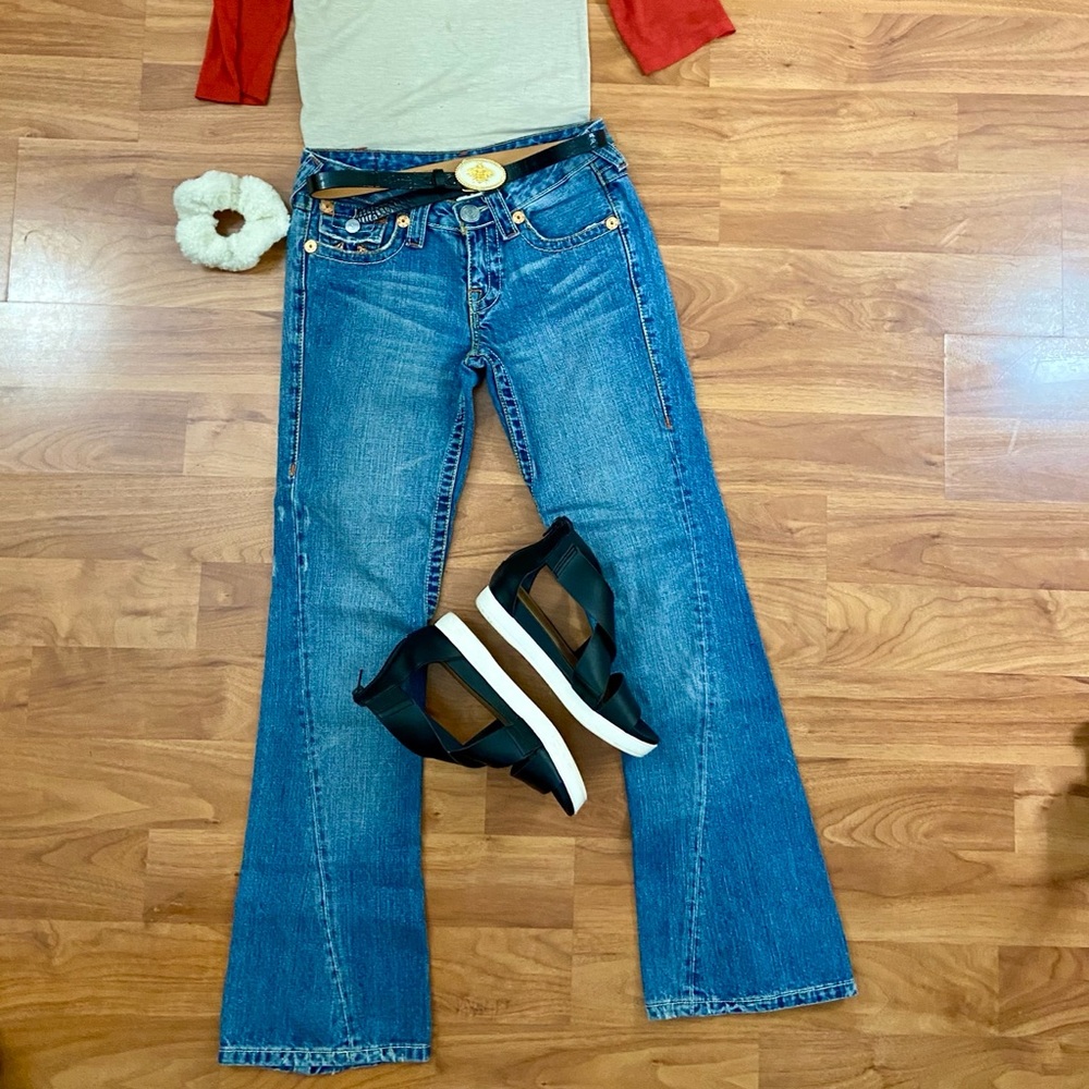 True Religion Low Rise Flare Jeans